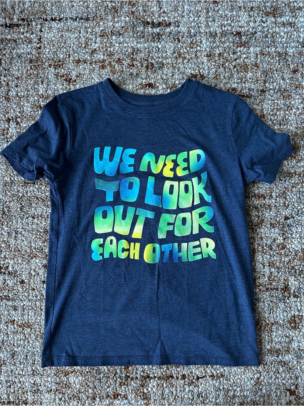 Cat & Jack Navy Blue Tee with Green-Blue Gradient Graphic